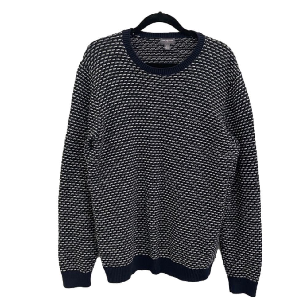 Van Heusen Navy Patterned Crew Neck